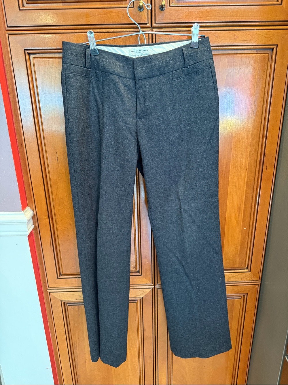 Banana Republic Women's Charcoal Straight-Leg Dress Trousers